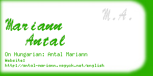 mariann antal business card